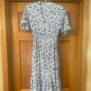 R. Vivimos Size SM Boho Dress Blue & White